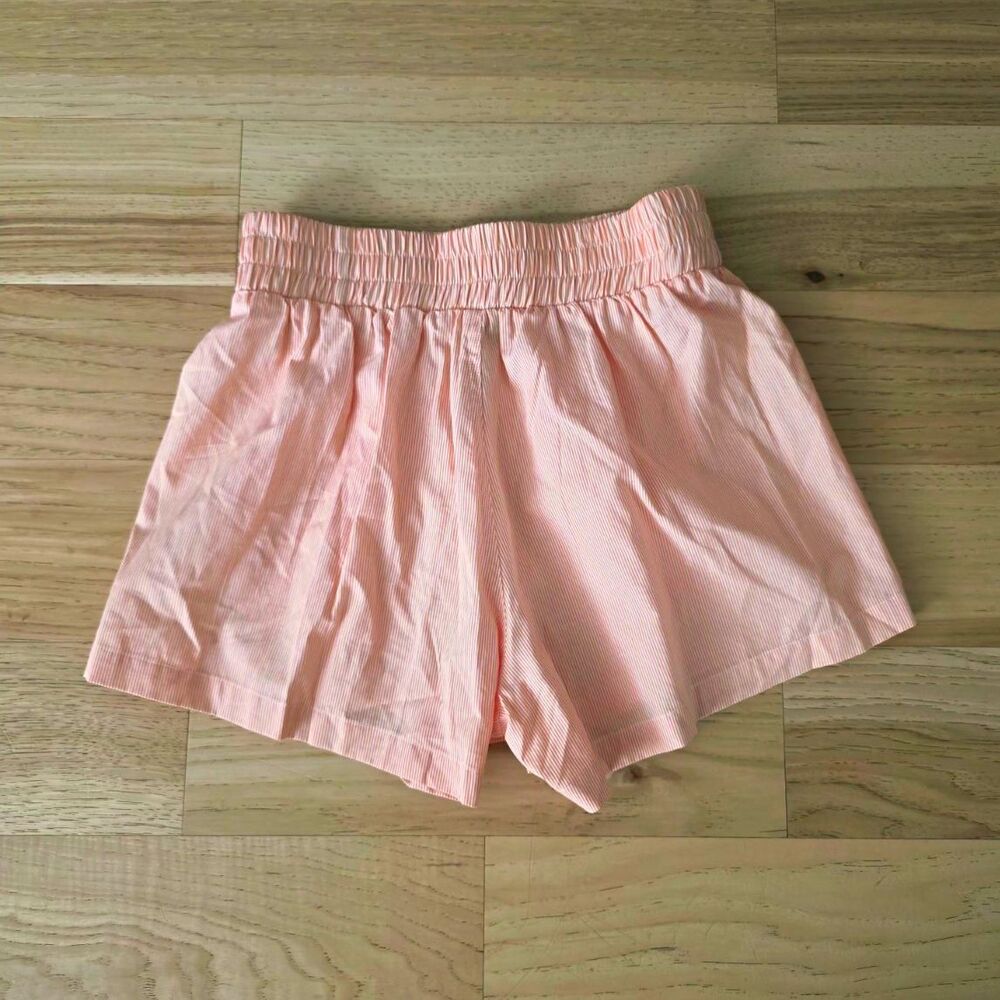 Taylor Tillman Cotton Vivi Short Pleated High Rise Stripe Poplin Shorts Size S